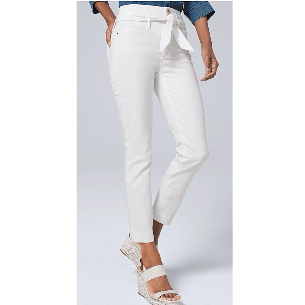 White House Black Market High-Rise Slim Crop Jeans With Removable Belt –– NWT